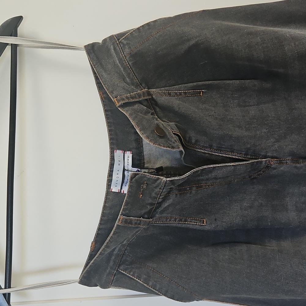 Sandra Weil Charcoal Denim Pants - Picture 3 of 5